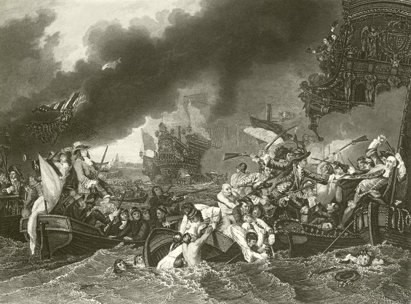 A batalha de La Hogue de Benjamin West