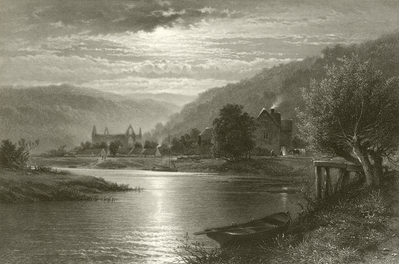 Abadia de Tintern - luar no Wye de Benjamin Williams Leader