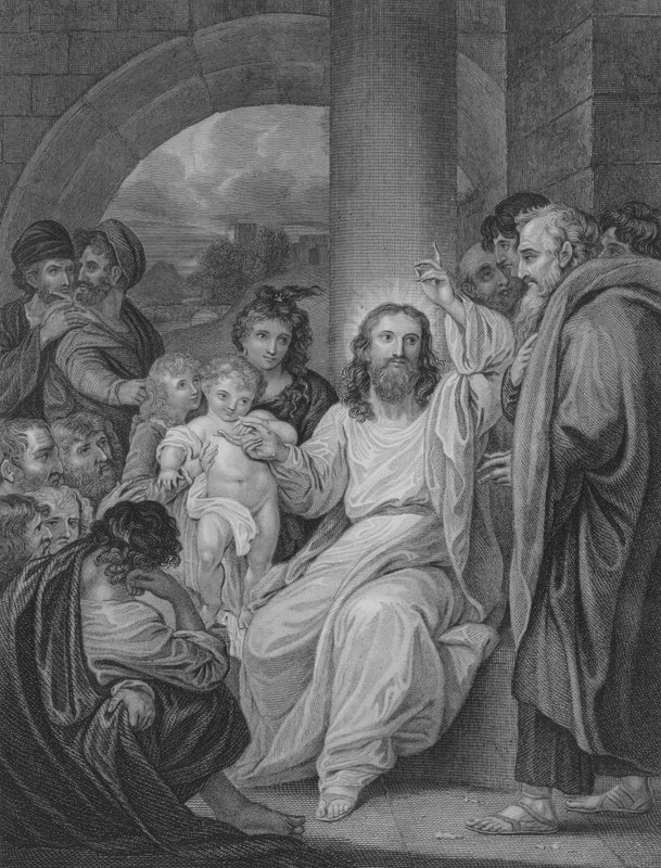 Filhinhos levados a Cristo, São Marcos 10, Verso 13-17 de Benjamin after West