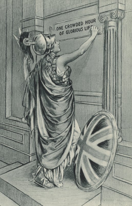 The Call of Britannia - One Crowded Hour of Glorious Life (litho) de Bernard (after) Partridge