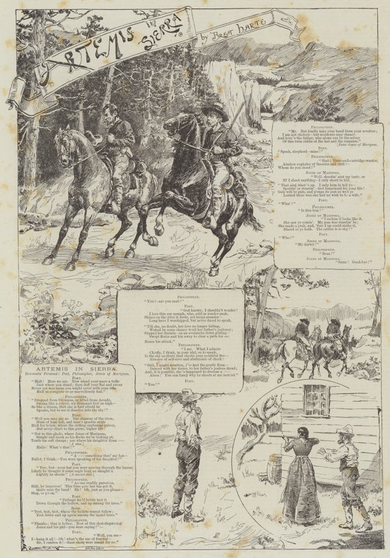 Artemis na Sierra, por Bret Harte de Bernard Partridge