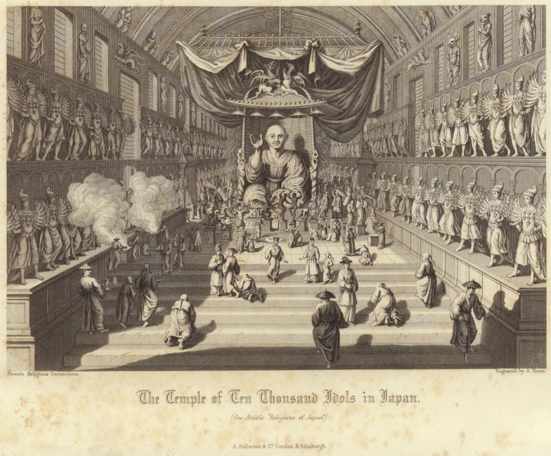 O Templo dos Dez Mil Ídolos no Japão de Bernard Picart