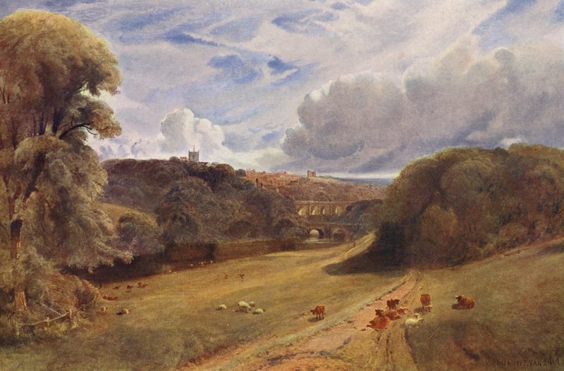 Knaresborough (litografia a cores) de Bernard Walter Evans