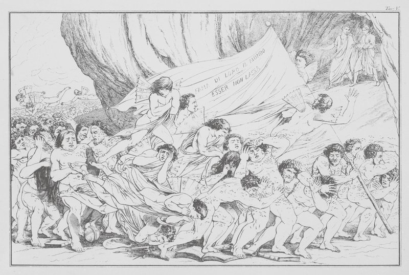 A Divina Comédia de Dante, Inferno (Inferno), Chapa V (litografia) de Bernhard Schuler
