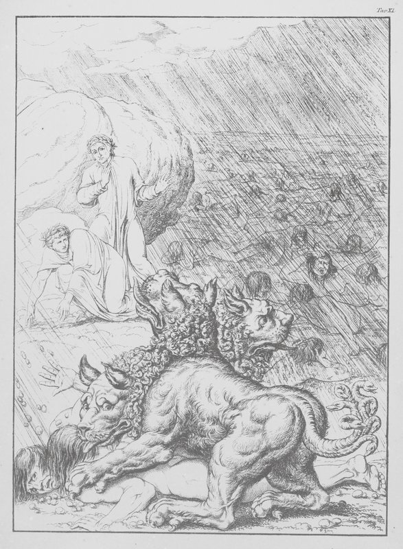 A Divina Comédia de Dante, Inferno (Inferno), Placa XI (litografia) de Bernhard Schuler