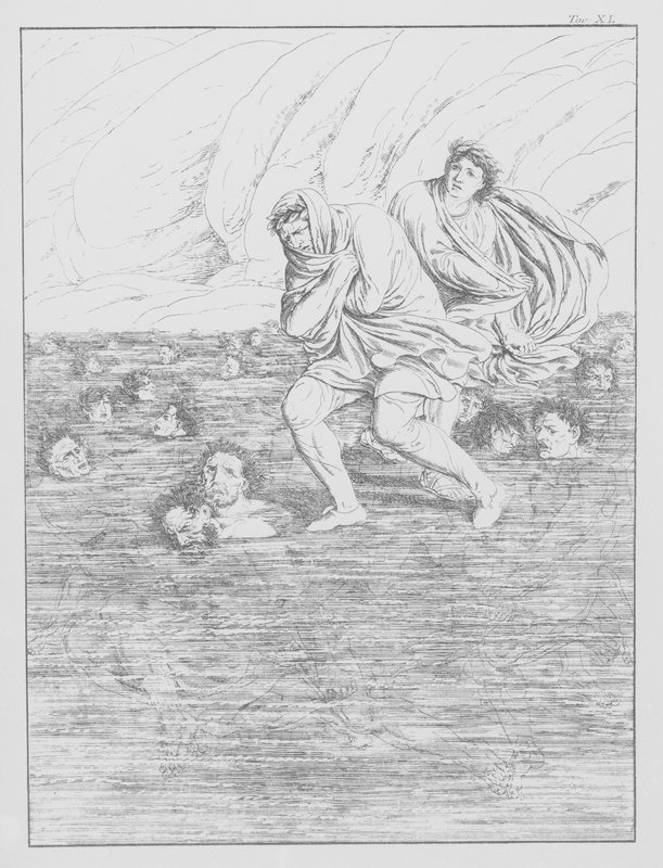 A Divina Comédia de Dante, Inferno (Inferno), Placa XL (litografia) de Bernhard Schuler