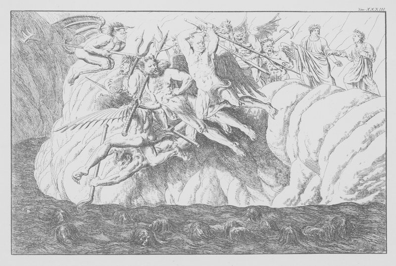 A Divina Comédia de Dante, Inferno (Inferno), Placa XXXIII (litografia) de Bernhard Schuler