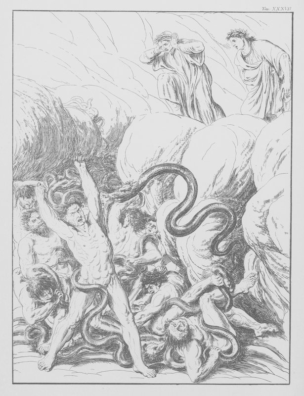 A Divina Comédia de Dante, Inferno (Inferno), Placa XXXVII (litografia) de Bernhard Schuler