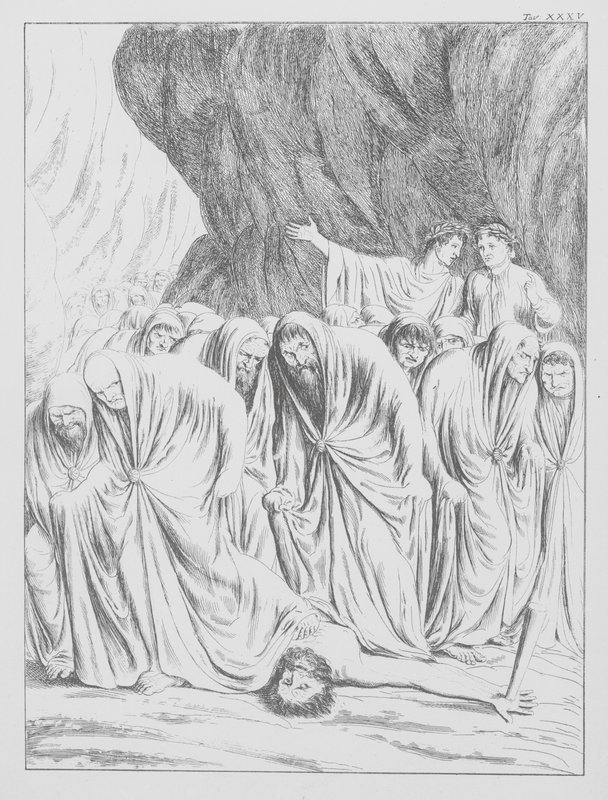 A Divina Comédia de Dante, Inferno (Inferno), Placa XXXV (litografia) de Bernhard Schuler