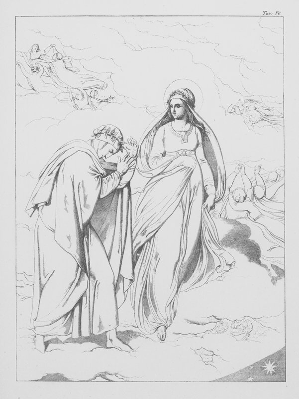 A Divina Comédia de Dante, Paradiso (Céu), Placa IV (litografia) de Bernhard Schuler