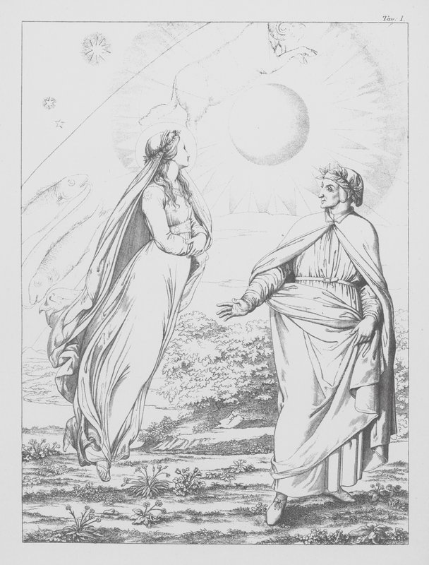 A Divina Comédia de Dante, Paradiso (Céu), Placa I (litografia) de Bernhard Schuler