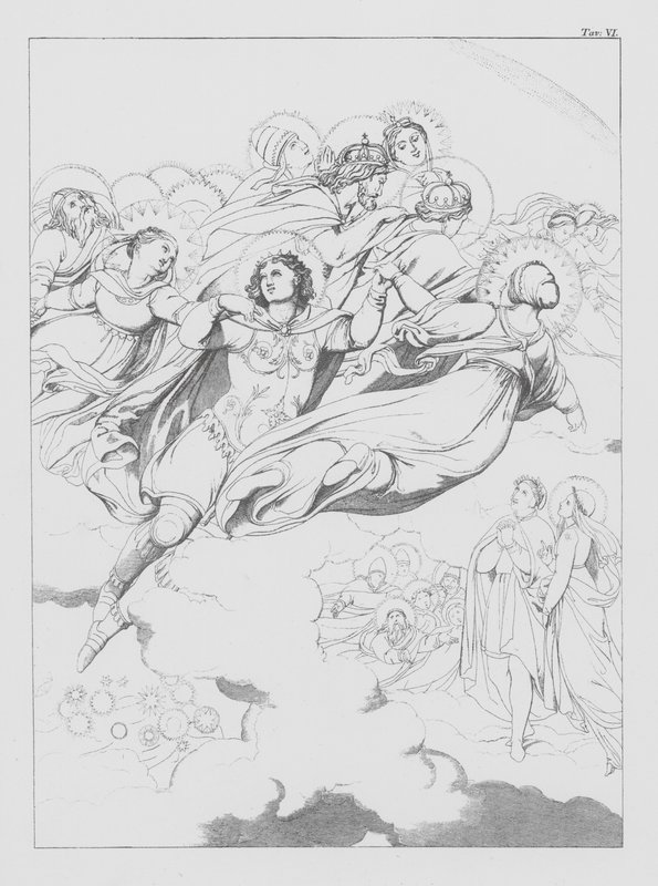 A Divina Comédia de Dante, Paradiso (Céu), Placa VI (litografia) de Bernhard Schuler