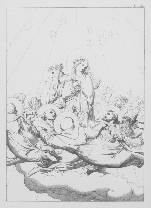 A Divina Comédia de Dante, Paradiso (Céu), Placa XIII (litografia) de Bernhard Schuler