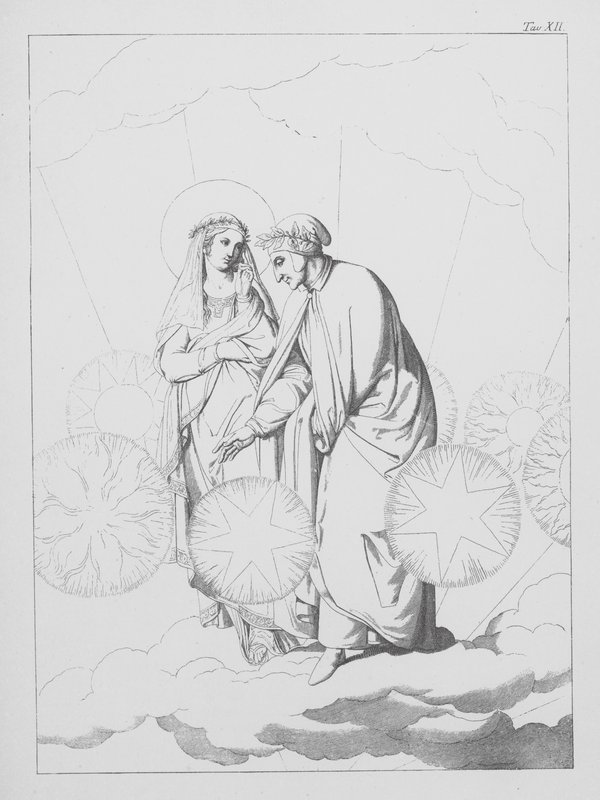 A Divina Comédia de Dante, Paradiso (Céu), Placa XII (litografia) de Bernhard Schuler