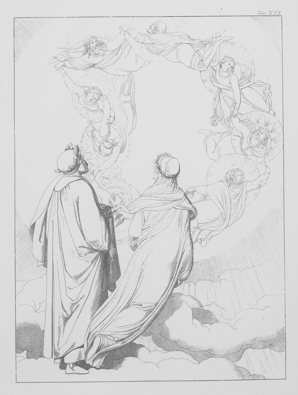 A Divina Comédia de Dante, Paradiso (Céu), Placa XIX (litografia) de Bernhard Schuler