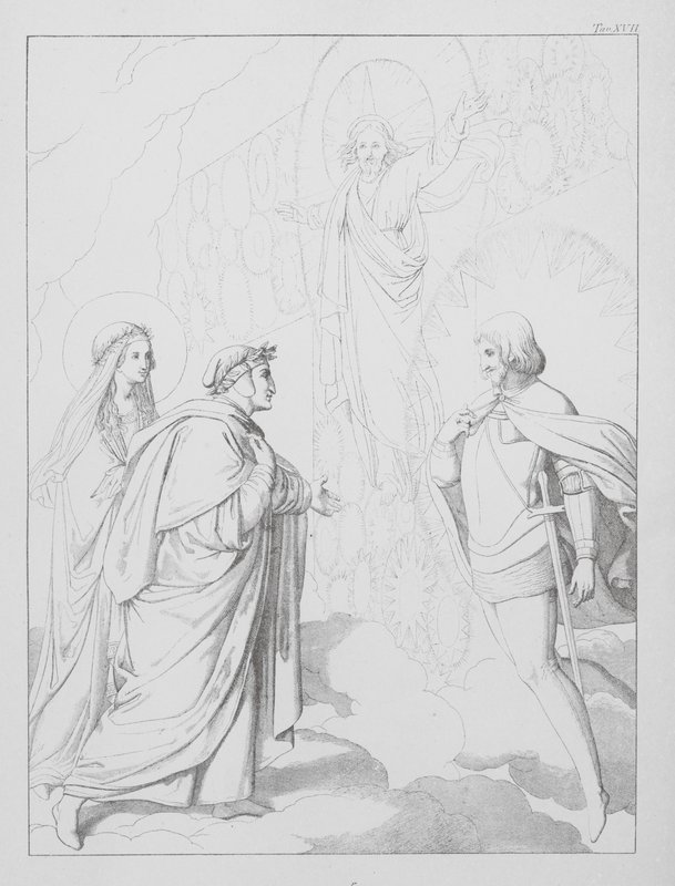 A Divina Comédia de Dante, Paradiso (Céu), Placa XVII (litografia) de Bernhard Schuler