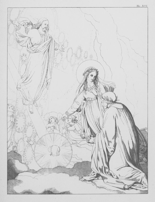A Divina Comédia de Dante, Paradiso (Céu), Placa XVI (litografia) de Bernhard Schuler