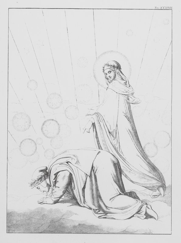 A Divina Comédia de Dante, Paradiso (Céu), Placa XXXVIII (litografia) de Bernhard Schuler