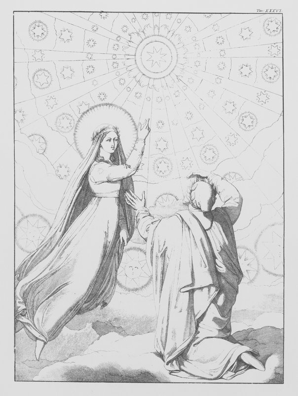A Divina Comédia de Dante, Paradiso (Céu), Placa XXXVI (litografia) de Bernhard Schuler