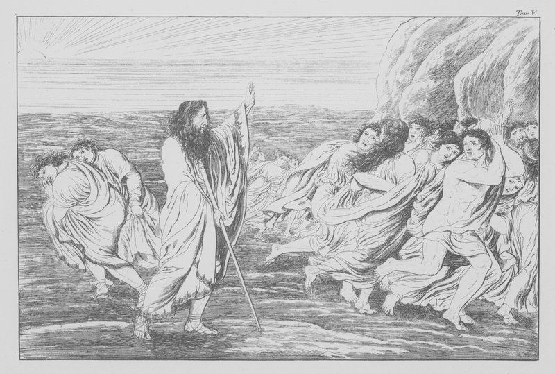Divina Comédia de Dante, Purgatorio (Purgatório), Chapa V (litografia) de Bernhard Schuler