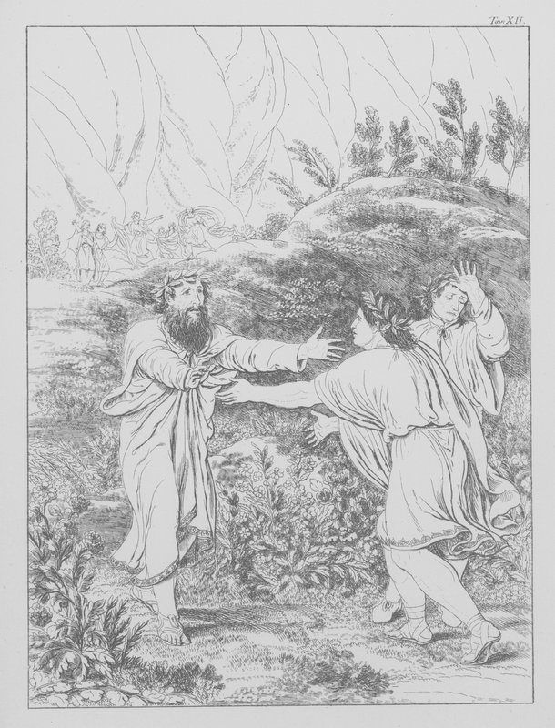 Divina Comédia de Dante, Purgatorio (Purgatório), Placa XII (litografia) de Bernhard Schuler