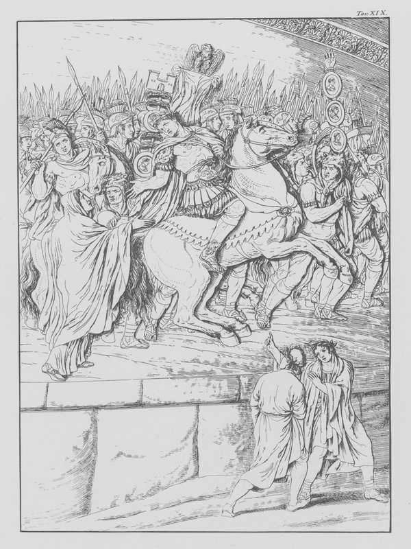Divina Comédia de Dante, Purgatorio (Purgatório), Placa XIX (litografia) de Bernhard Schuler