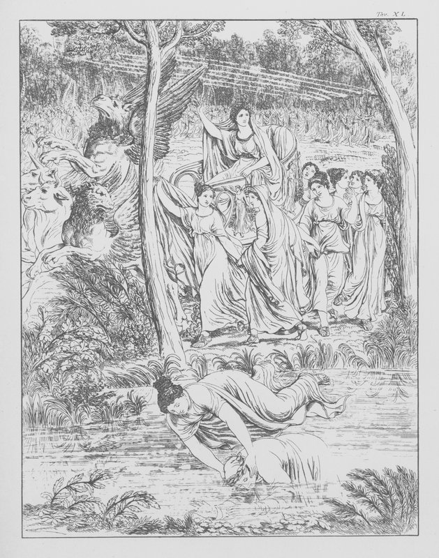 A Divina Comédia de Dante, Purgatorio (Purgatório), Placa XL (litografia) de Bernhard Schuler