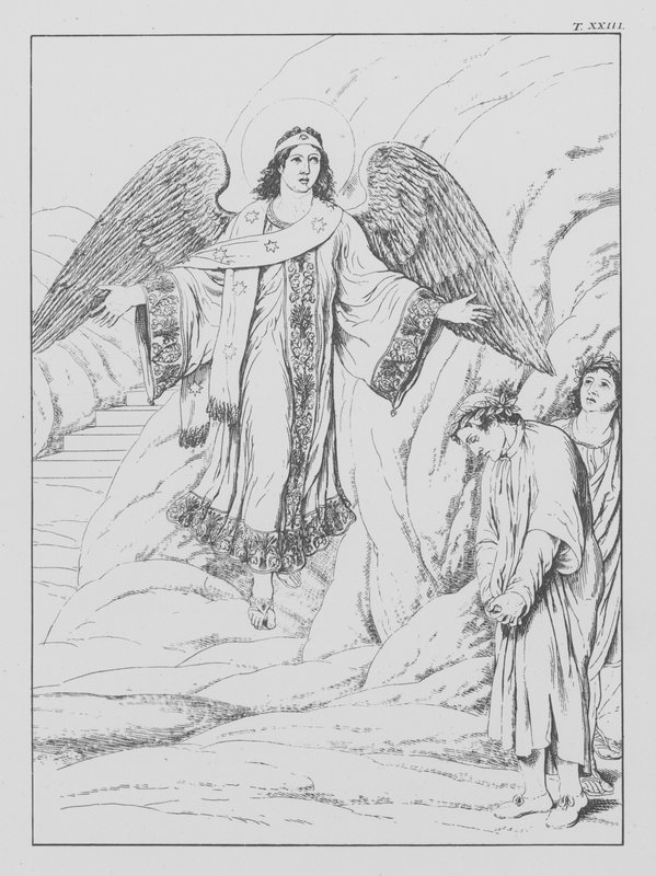 Divina Comédia de Dante, Purgatorio (Purgatório), Placa XXIII (litografia) de Bernhard Schuler