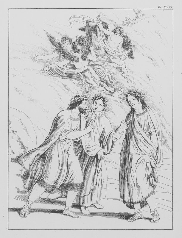 Divina Comédia de Dante, Purgatorio (Purgatório), Placa XXXI (litografia) de Bernhard Schuler