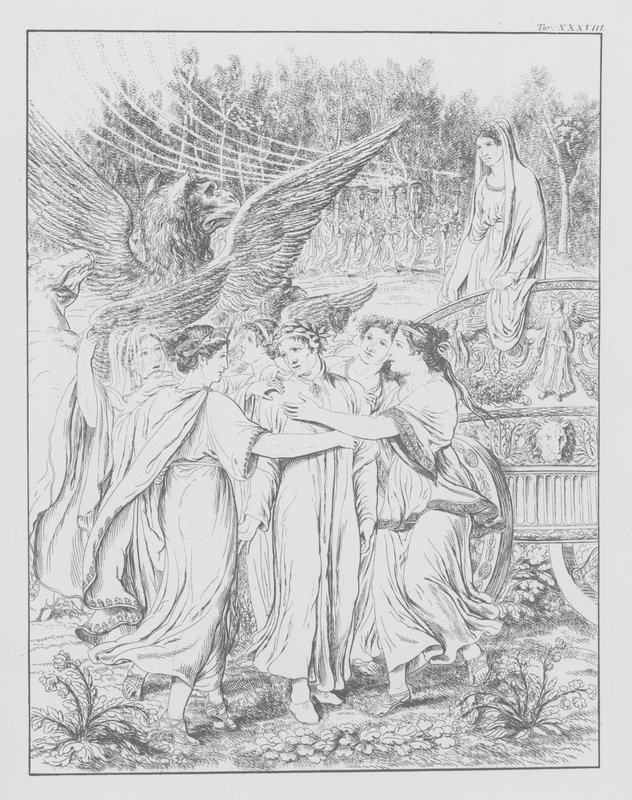 Divina Comédia de Dante, Purgatorio (Purgatório), Placa XXXVIII (litografia) de Bernhard Schuler