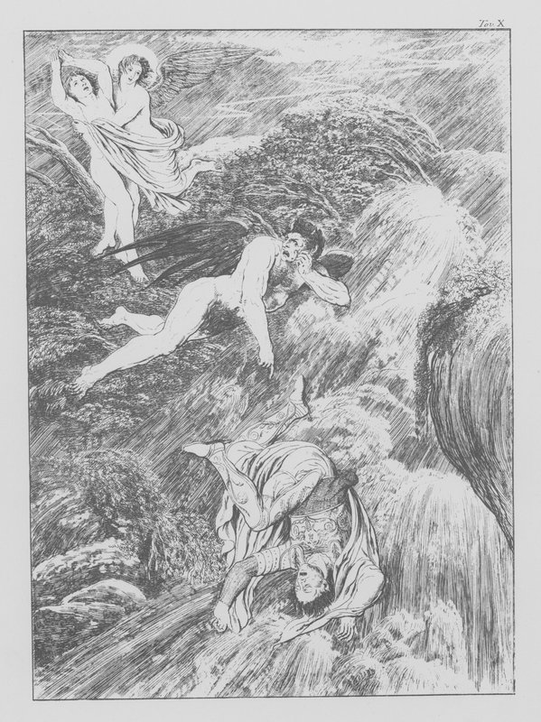 Divina Comédia de Dante, Purgatorio (Purgatório), Chapa X (litografia) de Bernhard Schuler