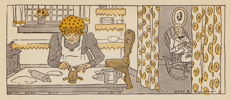 The Gingerbread Man, um conto da Nova Inglaterra (cor litho) de Bert Elliott