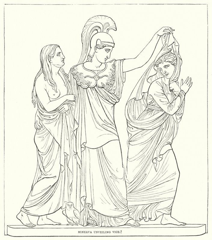 Minerva revelando o vice de Bertel after Thorvaldsen