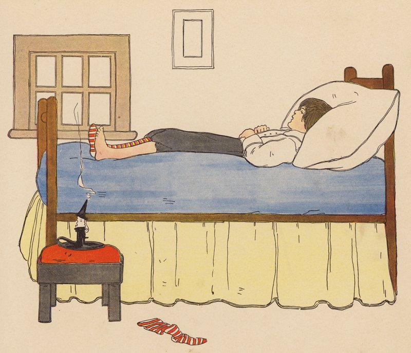 Rima infantil: Diddle Diddle Dumpling (litografia a cores) de Blanche Fisher Wright