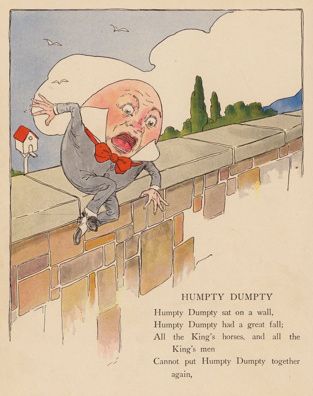 Rima infantil: Humpty Dumpty (litografia a cores) de Blanche Fisher Wright