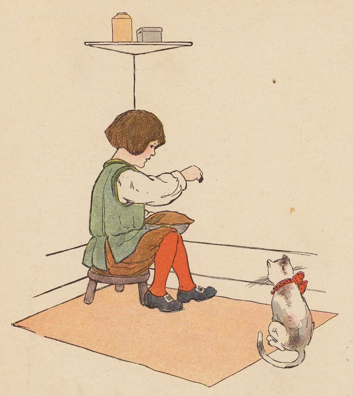 Canção infantil: O pequeno Jack Horner (litografia a cores) de Blanche Fisher Wright