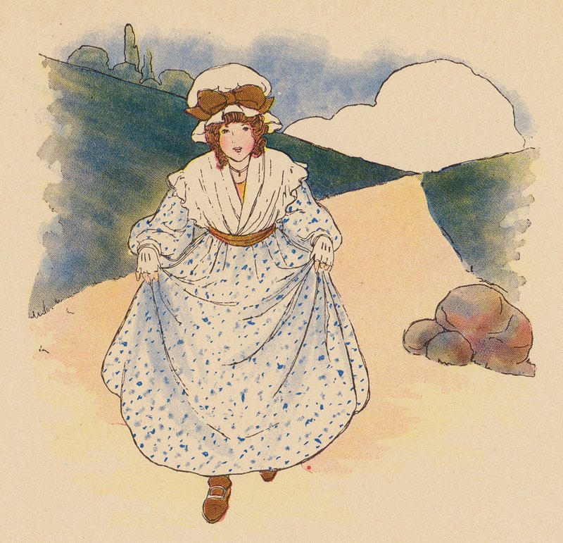 Canção infantil: Little Polly Flinders (litografia a cores) de Blanche Fisher Wright