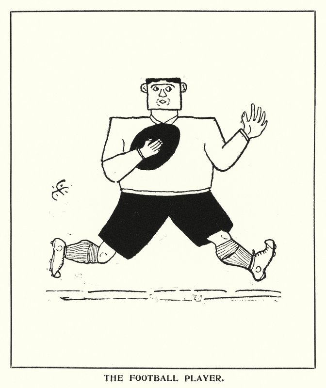 Oxford Quips: O Jogador de Futebol (litho) de Bohun Lynch