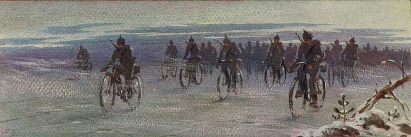 Tropas alemãs de bicicleta na Finlândia, Guerra Civil Finlandesa de Boris Vasilievich Zvorykin