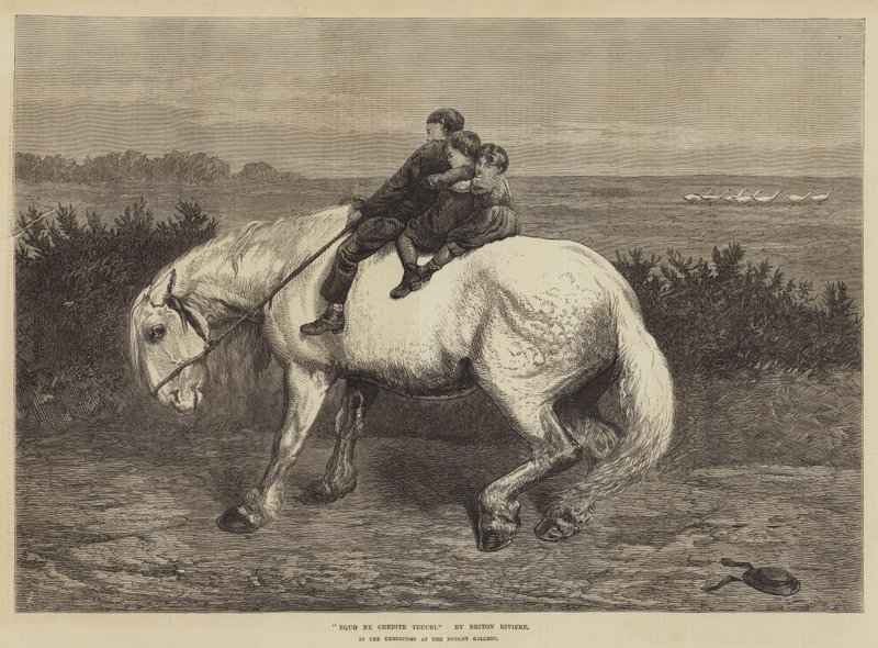Não confie o cavalo, cavalos de Tróia, de Briton Riviere