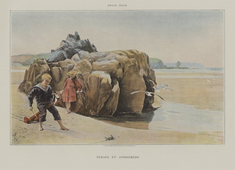 Perseu e Andrómeda (cor litho) de Bryan Hook