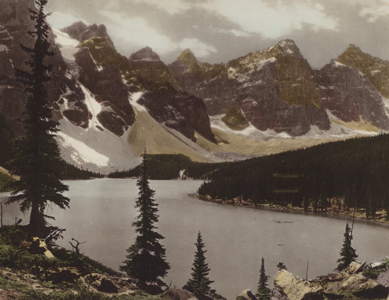 Lago Moraine e Vale dos Dez Picos (foto a cores) de Byron Hill Harmon