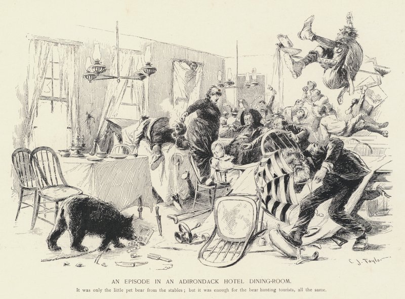 Um Episódio numa Sala de Jantar do Hotel Adirondack (litho) de C.J. Taylor