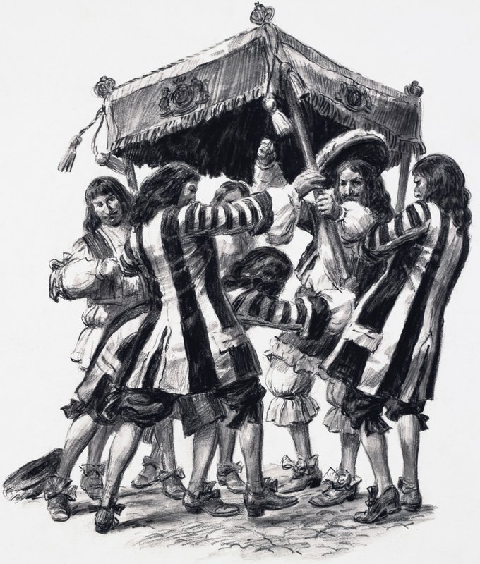 Coroação de Carlos II (guache sobre papel) de C.L. Doughty