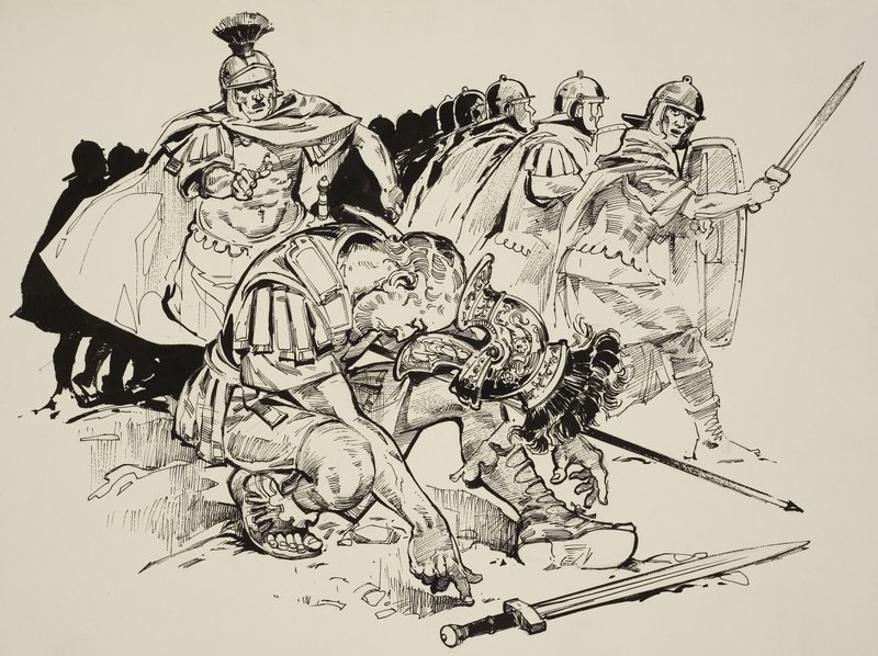 Morte do imperador Juliano (331-63) (guache sobre papel) de C.L. Doughty