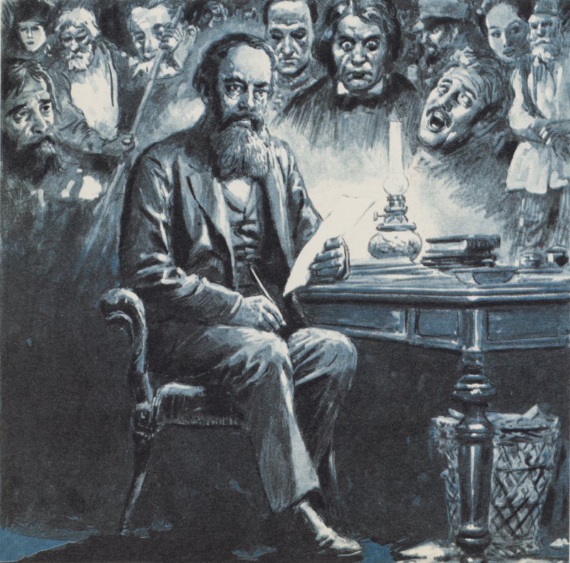 Dostoiévski (litografia a cores) de C.L. Doughty