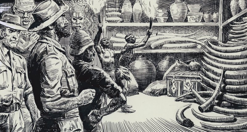 Ilustração para King Solomons Mines (guache sobre papel) de C.L. Doughty