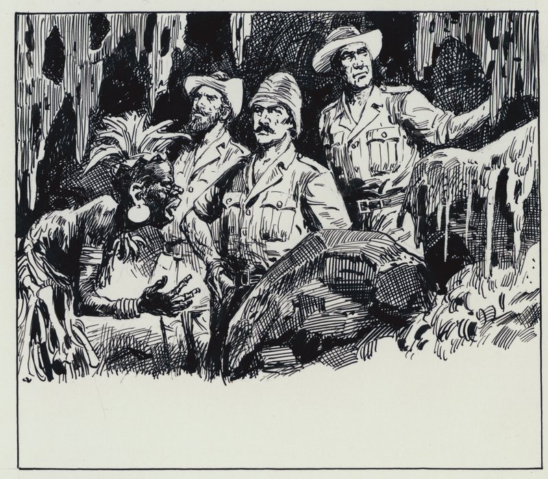 Ilustração para King Solomons Mines (guache sobre papel) de C.L. Doughty