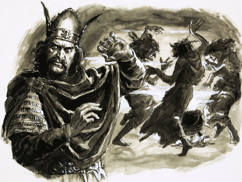 Na peça de Shakespeare, Macbeth encontra três bruxas de C.L. Doughty