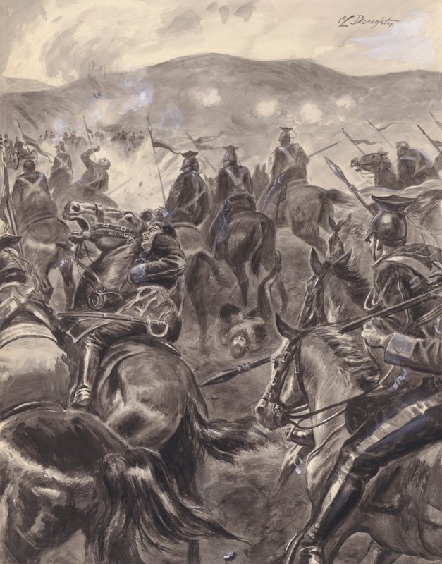 A Carga da Brigada Ligeira (guache sobre papel) de C.L. Doughty